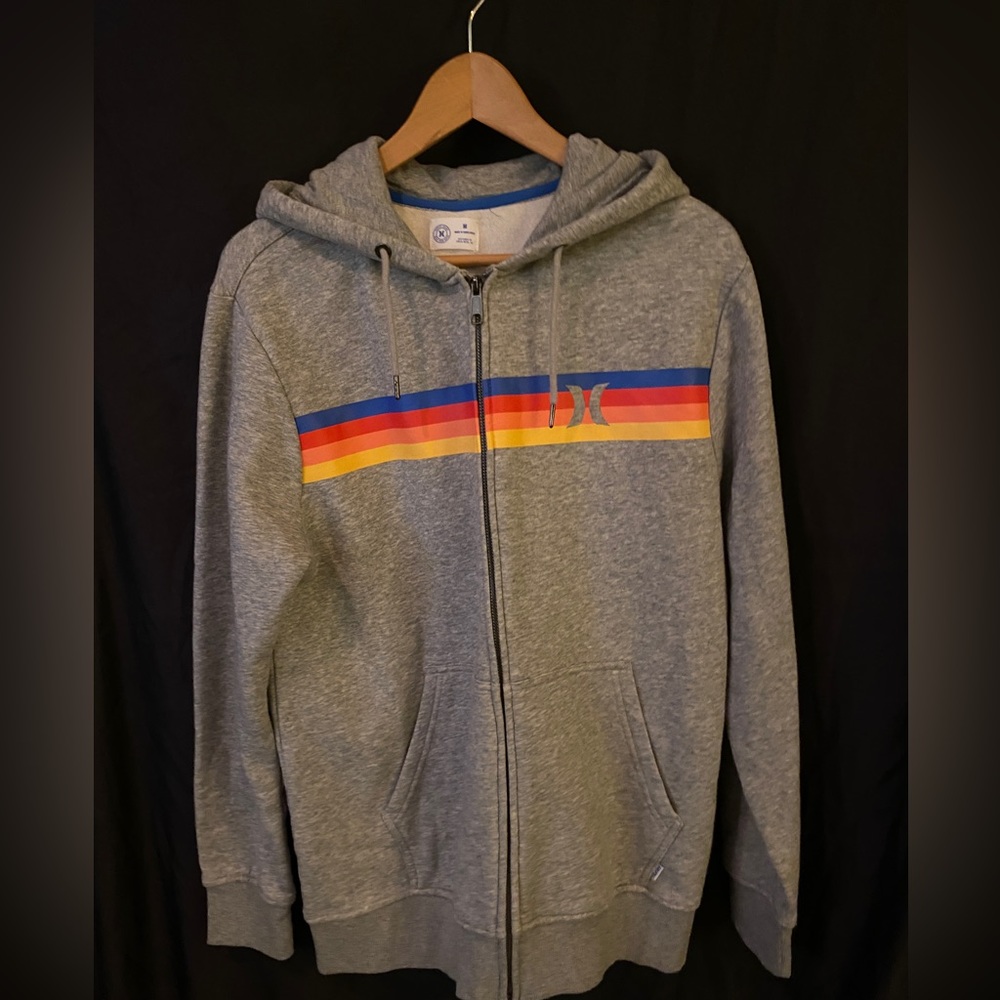 Men's Hurley Zip-Front Hoodie, Grey
